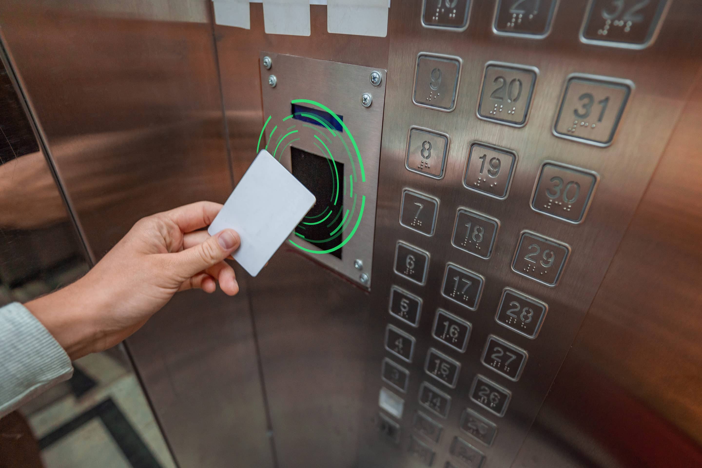 Access control card used in an elevator