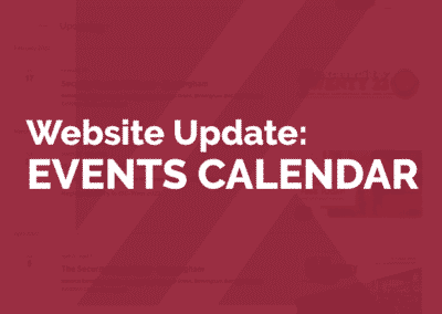 Minor Website Update: Events Calendar